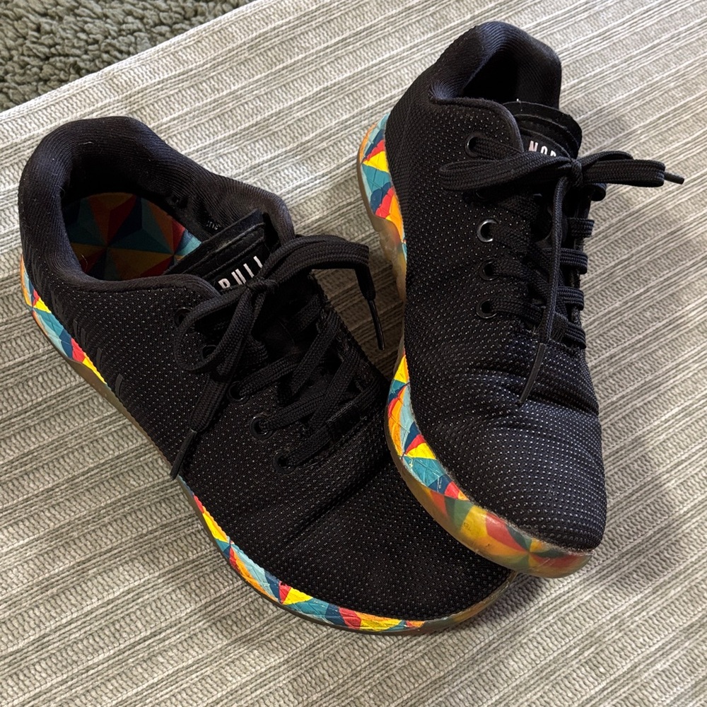 NOBULL Black Sneakers with Vibrant Multicolor Sole